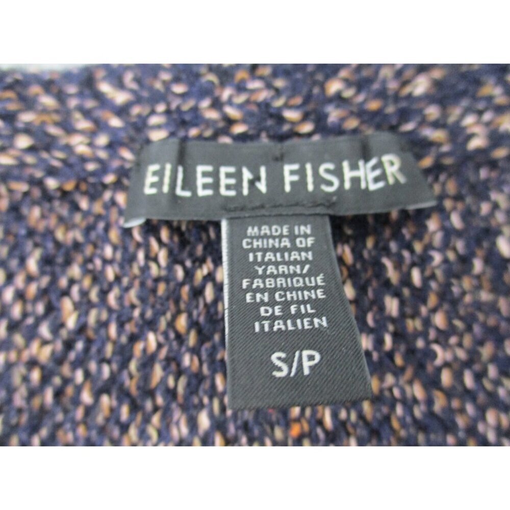 Eileen Fisher Womens Sweater Small Fringe Hem Bateau Neckline Multi Color Wool - Picture 10 of 16